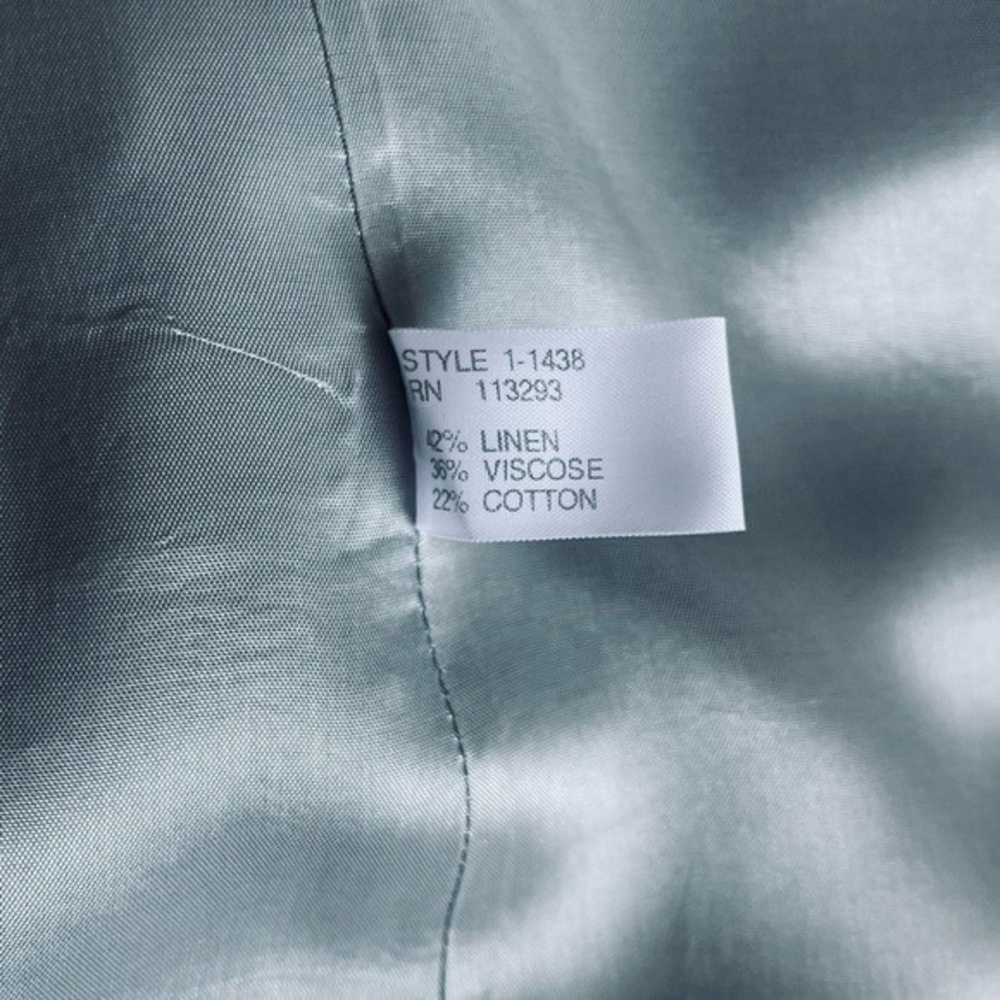 SHERI DROBNICK Credibility Women's Silver Metallic Jacket Size 8 Linen Blend VG - Picture 7 of 7